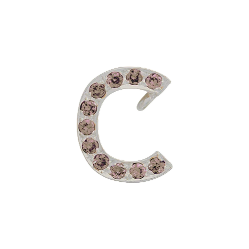 Brown Diamond + 14k White Gold Letter Charm - Image 3