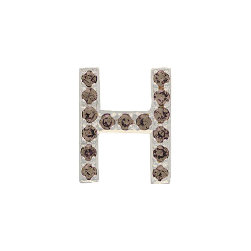 Brown Diamond + 14k White Gold Letter Charm - Image 8