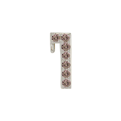 Brown Diamond + 14k White Gold Number Charm - Image 2