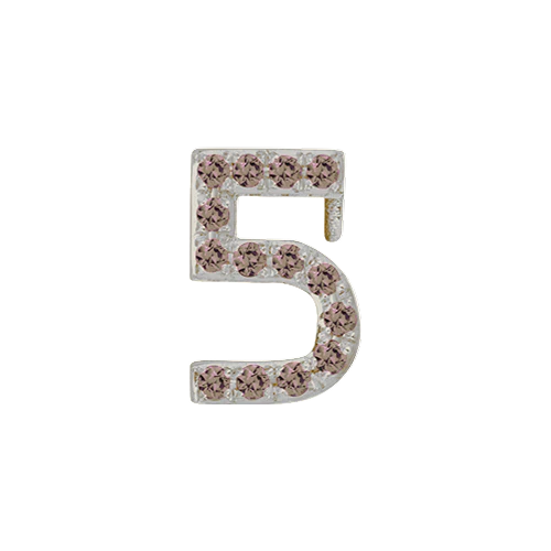 Brown Diamond + 14k White Gold Number Charm - Image 6