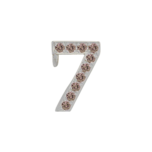 Brown Diamond + 14k White Gold Number Charm - Image 8