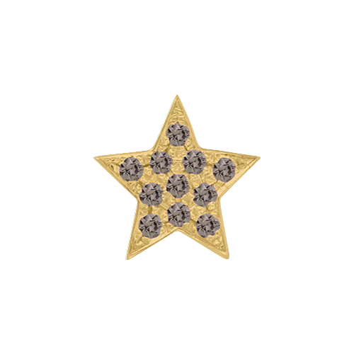 Brown Diamond + 14k Yellow Gold Emoji Charm - Image 2