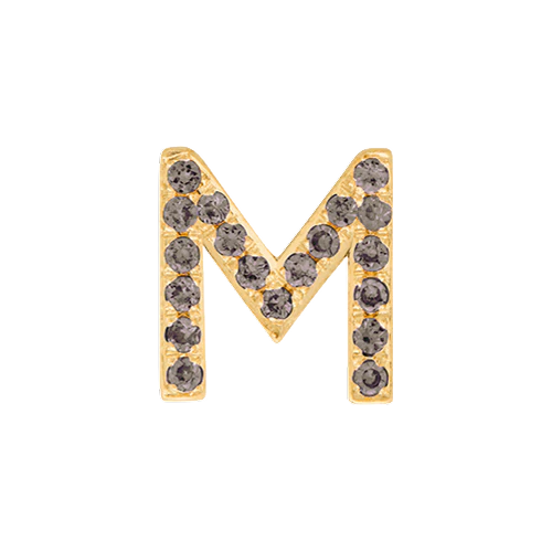 Brown Diamond + 14k Yellow Gold Letter Charm - Image 13