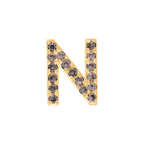 Brown Diamond + 14k Yellow Gold Letter Charm - Image 14