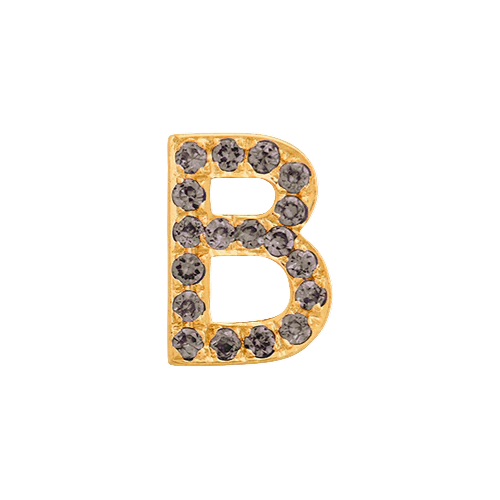 Brown Diamond + 14k Yellow Gold Letter Charm - Image 2