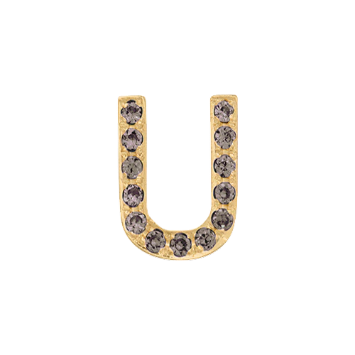 Brown Diamond + 14k Yellow Gold Letter Charm - Image 21