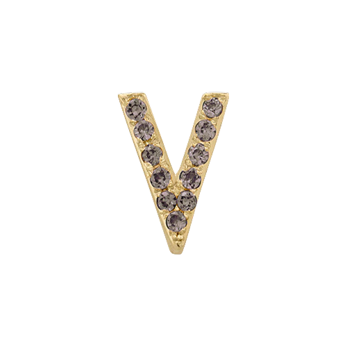Brown Diamond + 14k Yellow Gold Letter Charm - Image 22