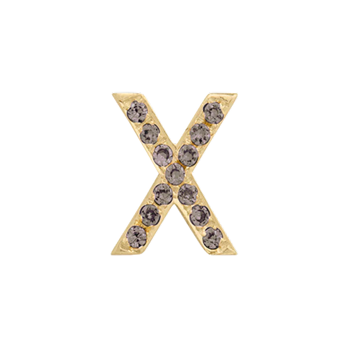 Brown Diamond + 14k Yellow Gold Letter Charm - Image 24