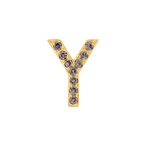 Brown Diamond + 14k Yellow Gold Letter Charm - Image 25
