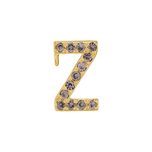 Brown Diamond + 14k Yellow Gold Letter Charm - Image 26