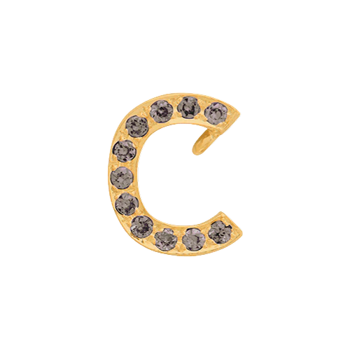 Brown Diamond + 14k Yellow Gold Letter Charm - Image 3