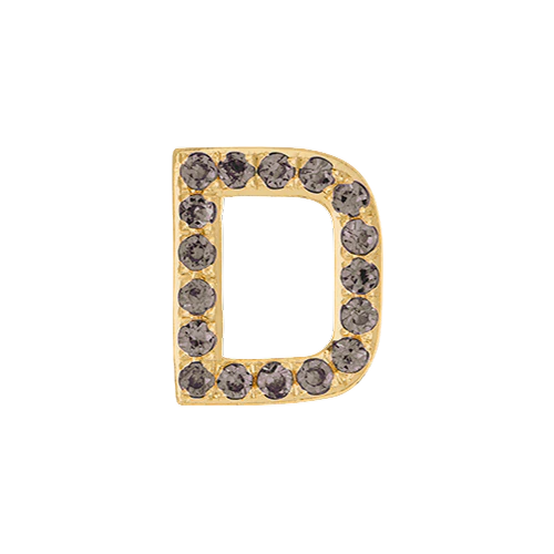 Brown Diamond + 14k Yellow Gold Letter Charm - Image 4