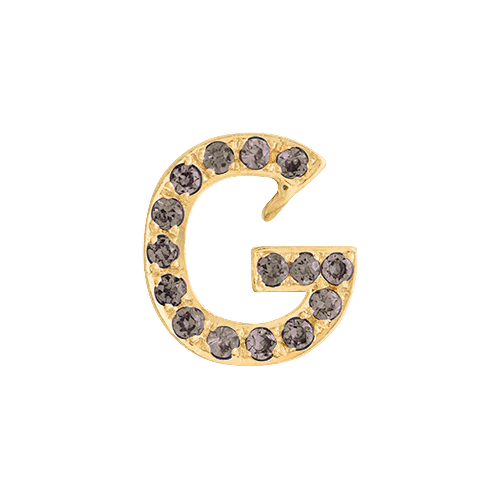 Brown Diamond + 14k Yellow Gold Letter Charm - Image 7