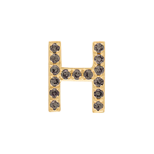 Brown Diamond + 14k Yellow Gold Letter Charm - Image 8