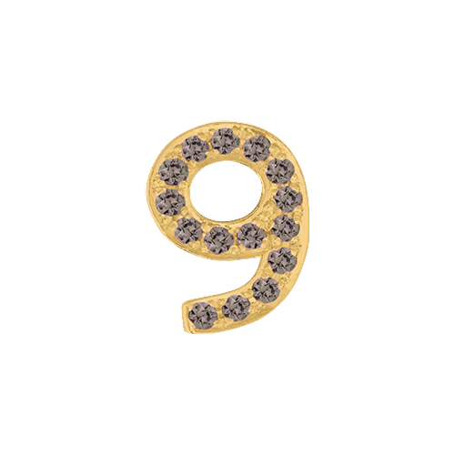 Brown Diamond + 14k Yellow Gold Number Charm - Image 10