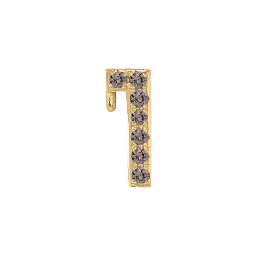 Brown Diamond + 14k Yellow Gold Number Charm - Image 2