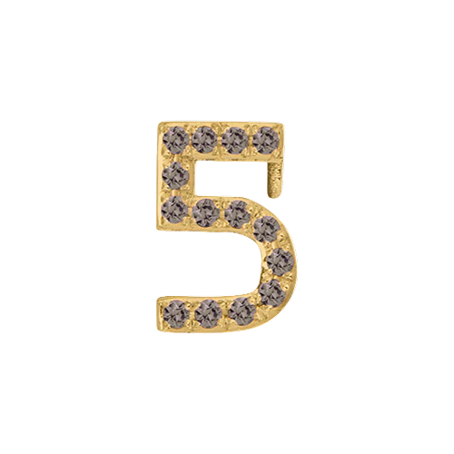 Brown Diamond + 14k Yellow Gold Number Charm - Image 6