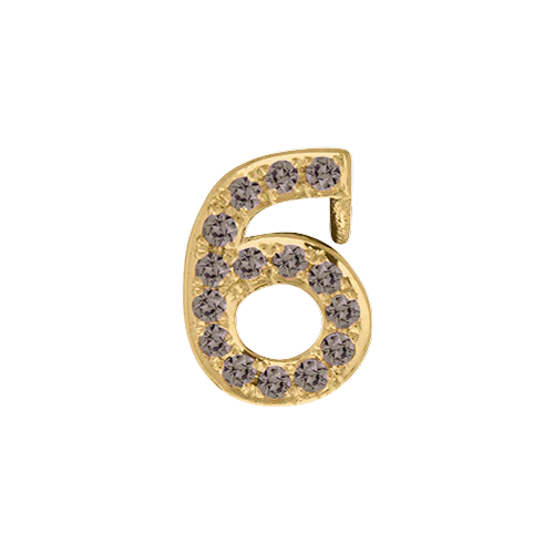Brown Diamond + 14k Yellow Gold Number Charm - Image 7