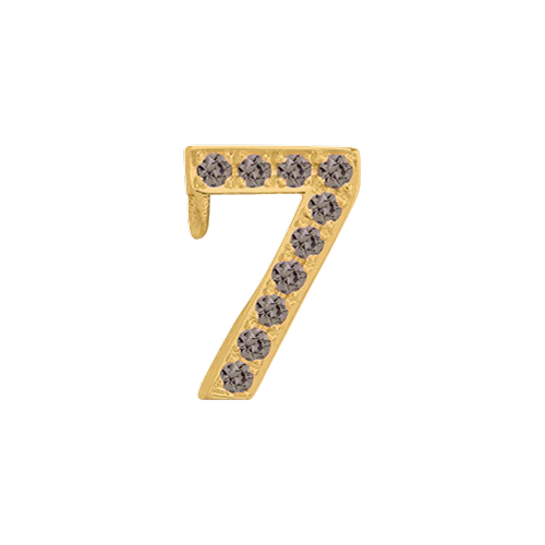 Brown Diamond + 14k Yellow Gold Number Charm - Image 8