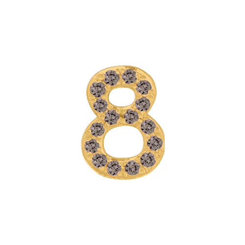 Brown Diamond + 14k Yellow Gold Number Charm - Image 9