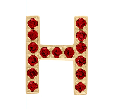 Yellow Gold, Ruby Letter Bead - Image 10