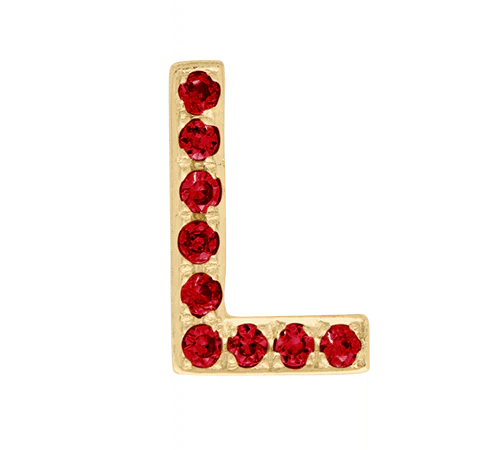Yellow Gold, Ruby Letter Bead - Image 14