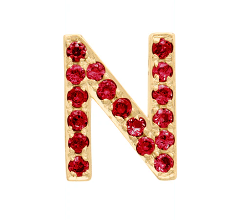 Yellow Gold, Ruby Letter Bead - Image 16