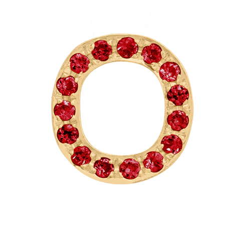 Yellow Gold, Ruby Letter Bead - Image 17