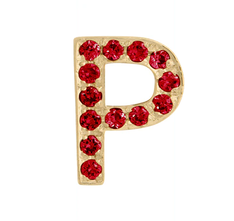 Yellow Gold, Ruby Letter Bead - Image 18