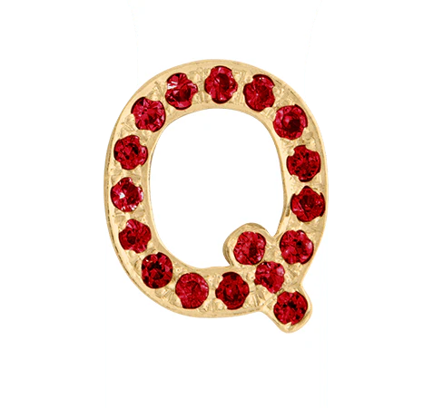 Yellow Gold, Ruby Letter Bead - Image 19