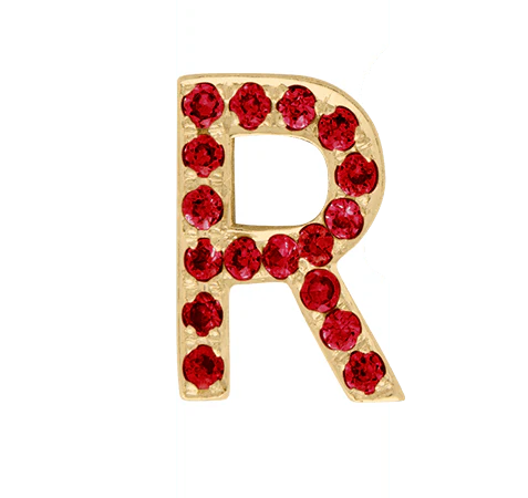 Yellow Gold, Ruby Letter Bead - Image 20