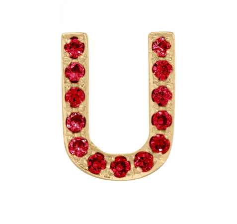 Yellow Gold, Ruby Letter Bead - Image 23