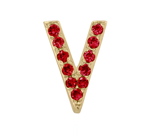 Yellow Gold, Ruby Letter Bead - Image 24
