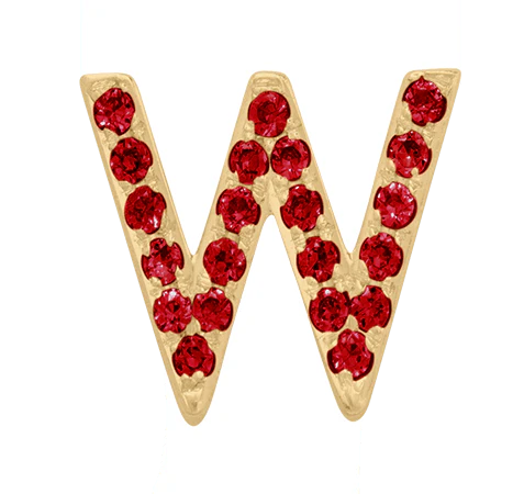 Yellow Gold, Ruby Letter Bead - Image 25