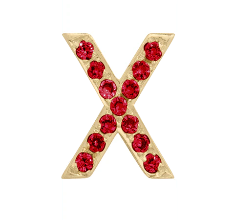 Yellow Gold, Ruby Letter Bead - Image 26