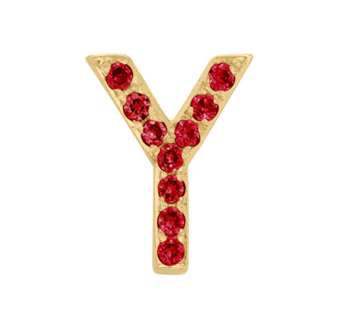 Yellow Gold, Ruby Letter Bead - Image 27