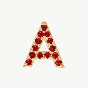 Yellow Gold, Ruby Letter Bead - Image 29