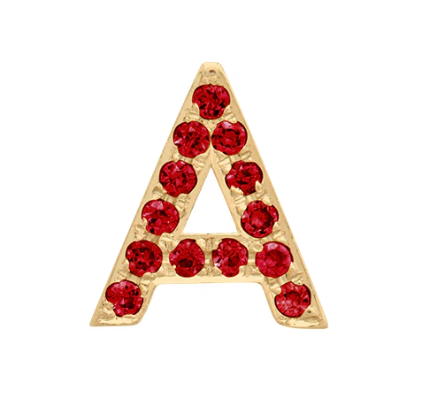 Yellow Gold, Ruby Letter Bead - Image 3