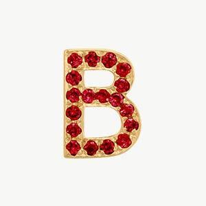 Yellow Gold, Ruby Letter Bead - Image 30