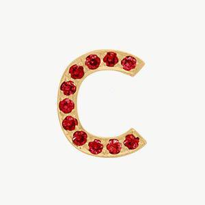 Yellow Gold, Ruby Letter Bead - Image 31
