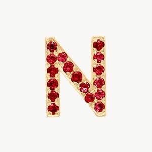 Yellow Gold, Ruby Letter Bead - Image 42