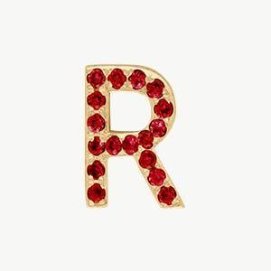 Yellow Gold, Ruby Letter Bead - Image 46