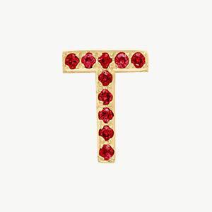 Yellow Gold, Ruby Letter Bead - Image 48