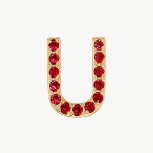 Yellow Gold, Ruby Letter Bead - Image 49