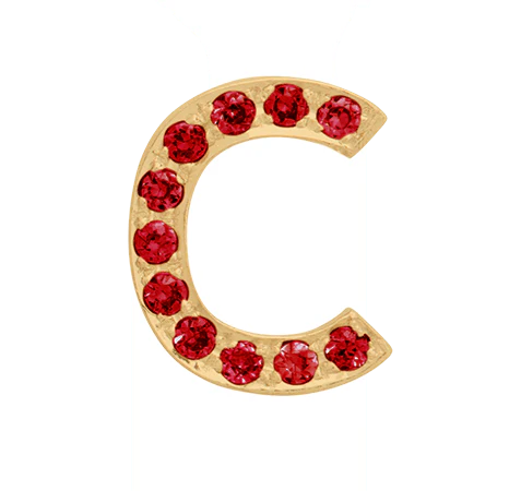 Yellow Gold, Ruby Letter Bead - Image 5