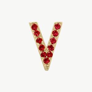 Yellow Gold, Ruby Letter Bead - Image 50