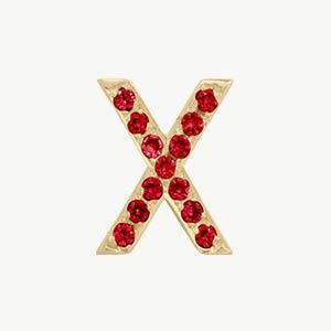 Yellow Gold, Ruby Letter Bead - Image 52