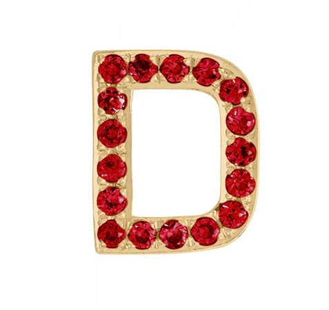 Yellow Gold, Ruby Letter Bead - Image 6