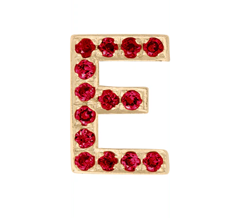 Yellow Gold, Ruby Letter Bead - Image 7