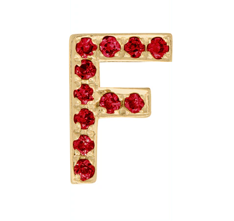 Yellow Gold, Ruby Letter Bead - Image 8
